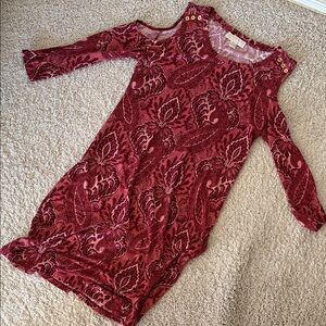 MICHAEL Michael Kors Red Paisley Long Sleeve Dress